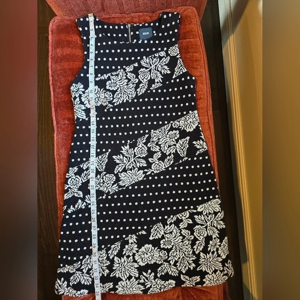 Maeve Anthropologie Floral Dot Sleeveless Sheath Dress Black and White Sz Small - Picture 12 of 12